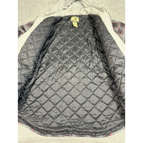 Field & Stream Shacket Mens XXL Flannel Shirt Jacket Hoodie Quilted Lining - Picture 9 of 11